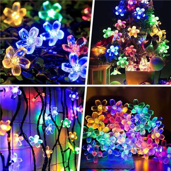 2 Pack Solar Flower String Lights, Total 100LED Solar String Lights Outdoor - Picture 5 of 8